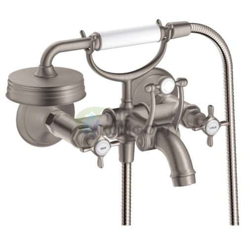 Эксклюзивный смеситель AX Montreux для ванны в матовом стальном исполнении (16540800) - фото 1