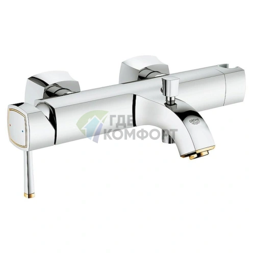 Смеситель Grohe Grandera 23317IG0 для ванны с душем, двухвентильный (никель) - фото 1