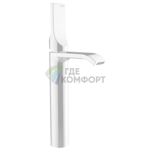 Смеситель для раковины BOSSINI APICE однорычажный, с донным клапаном, матовый белый (E89602.045) - фото 1