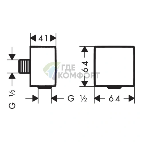 Клапан вывода воды для ручного душа, белый матовый (26455700) - фото 2