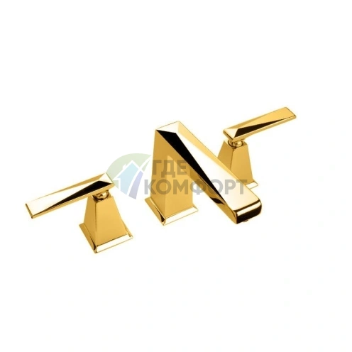 Смеситель для раковины Nicolazzi Vincent на 3 отверстия с изливом 154 мм в золотом цвете (1008GO28) - фото 1