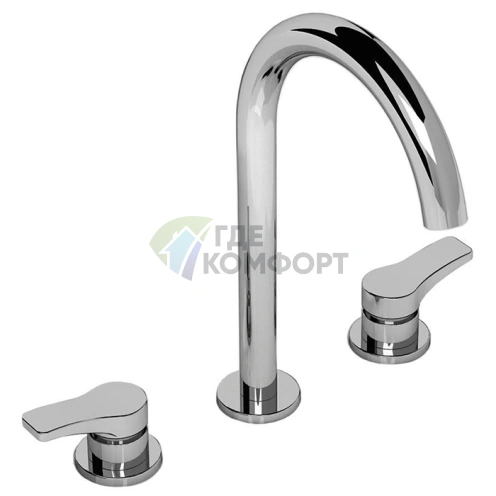 Смеситель для раковины Fantini AL/23 хром: компактный излив 160 мм, 3 отверстия (26 02 B204WF) - фото 1