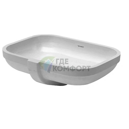 Встраиваемая раковина DURAVIT Happy D2 48x34.5 см без отверстия, белая (457480000) - фото 1