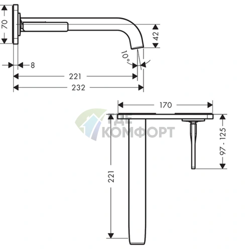 Смеситель для раковины AX Citterio E в цвете шлифованное золото (36114250) - фото 2