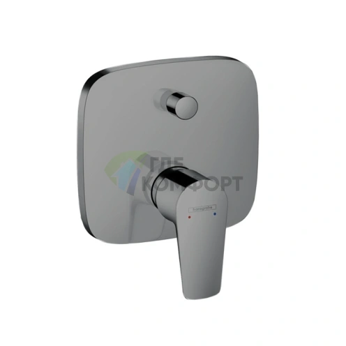 Смеситель для ванны Hansgrohe Talis E встраиваемый с переключателем (матовый черный хром) (71745340) - фото 1