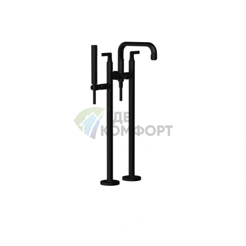 Напольный смеситель для ванны Gessi Inciso с ручным душем в цвете Black XL (58029#299) - фото 1