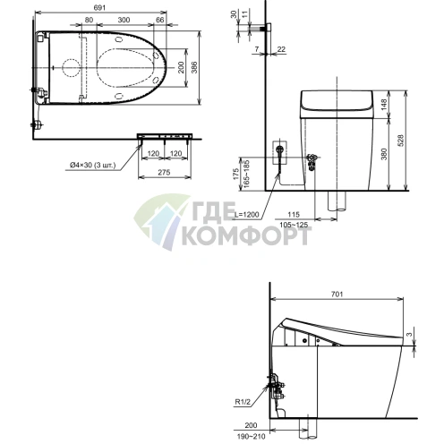 Приставной унитаз TOTO Neorest AH CS989VT с инновационным сиденьем Washlet TCF9788WG и выпуском в пол - фото 11