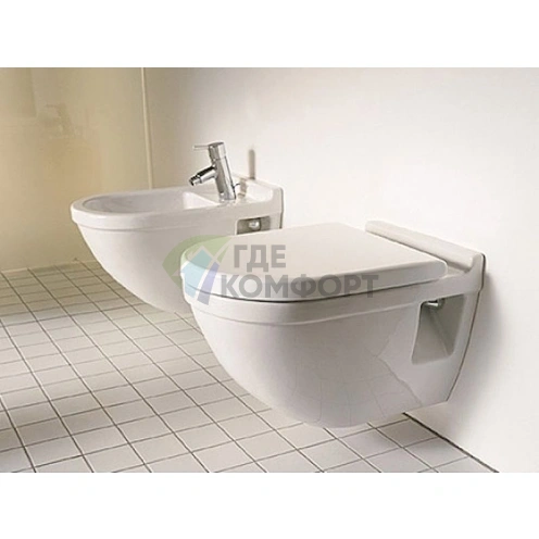 Подвесной унитаз Duravit Starck 3 с инновационной системой смыва — артикул 2201090000 (2201090000) - фото 5