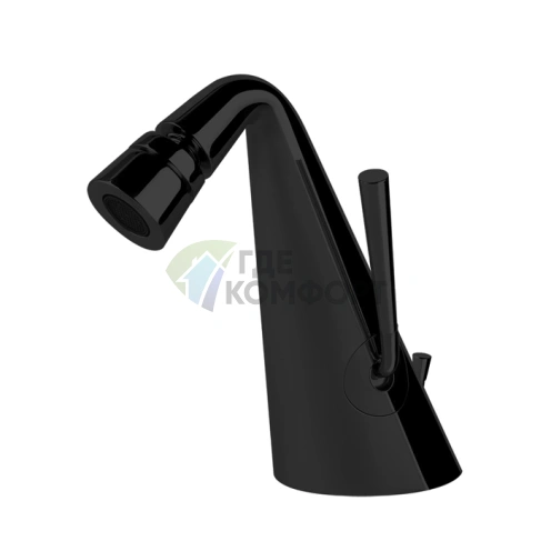 Смеситель для биде Gessi Cono с донным клапаном 1 1/4 и шлангами 3/8 в цвете Black XL (45007#299) - фото 1