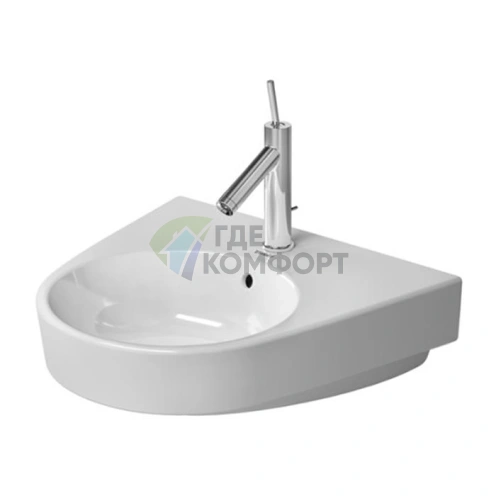 Подвесная раковина Duravit 600x500 мм с полупьедесталом, белая (2323600000) - фото 5
