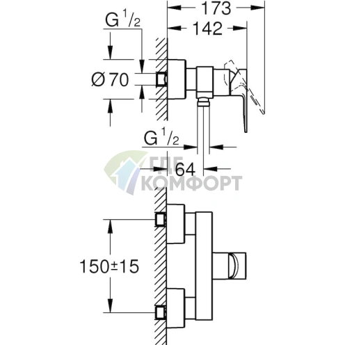 Смеситель для душа Grohe Lineare 33865DC1 - фото 2