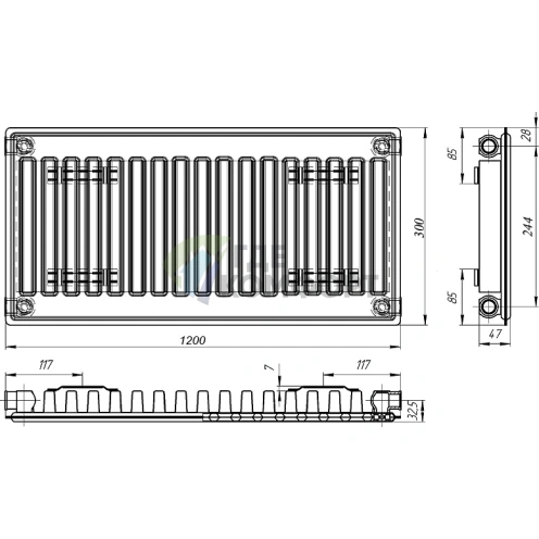 Радиатор стальной панельный Лидея ЛК 11-312 с боковым подключением - фото 4