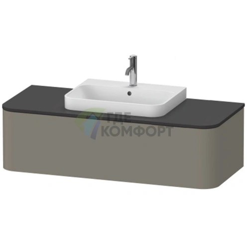 Подвесная тумба Duravit Happy D.2 Plus 354x1300x550 мм, 1 ящик, цвет Stone Grey Satin Matt (HP4942M9292) - фото 1