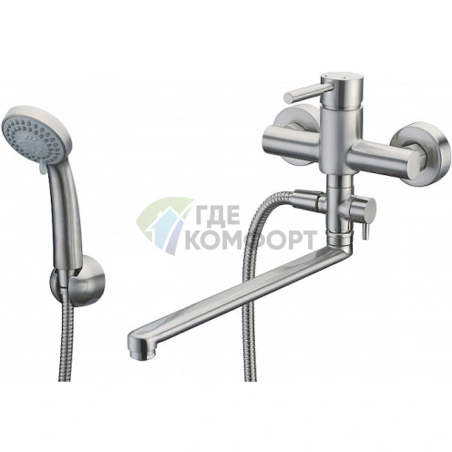 Смеситель Wasserkraft Wern 4202L универсальный для кухни и ванной в матовом хроме - фото 1