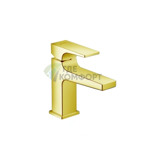 Смеситель для раковины Hansgrohe Metropol 100 золото с донным клапаном (32500990) - фото 1