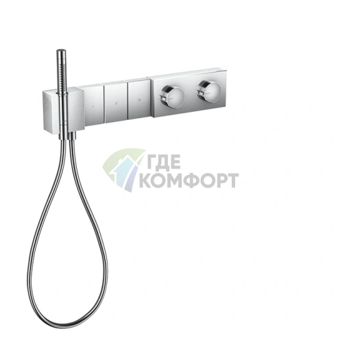 Термостат для душа AX Edge 540/100 встраиваемый, 3 источника, ручной душ с алмазной огранкой, хром (46711000) - фото 1