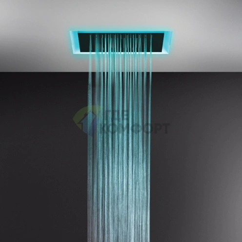GESSI AFILO Накладная панель 500x500 для встраиваемой в потолок душевой системы в цвете полированная сталь (57016#238) - фото 1