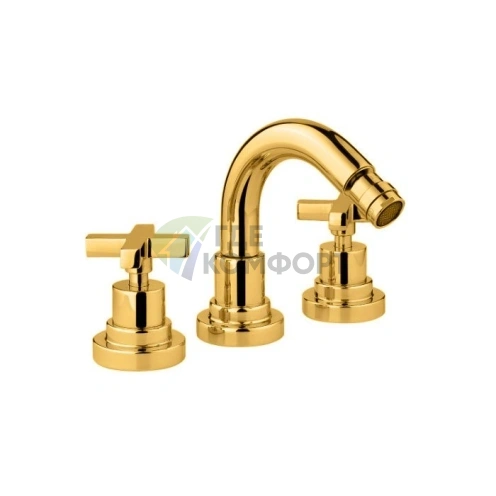 Смеситель для биде Nicolazzi Monte Croce с двумя ручками, золото (2215GO27) - фото 1