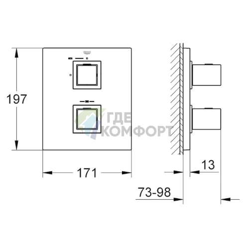 Термостат для душа Grohe Grohtherm Cube 19959000 - фото 8