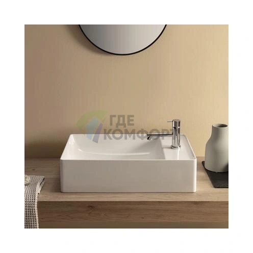 Раковина-чаша GLOBO T-Edge 55x35 см для установки на столешницу, белая (TE055BI*0) - фото 1