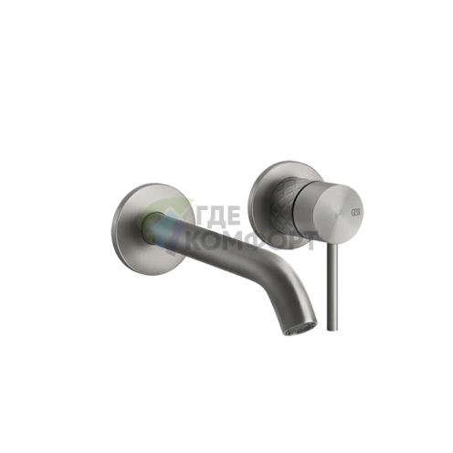 Встраиваемый смеситель GESSI 316 для раковины с изливом, матовый стальной (54183#239) - фото 1