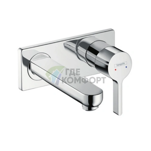 Смеситель для раковины Hansgrohe Metris S встраиваемый, 165 мм, хром (31162000) - фото 1