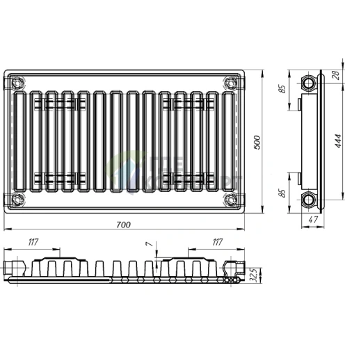 Радиатор стальной панельный Лидея ЛК 11-507 с боковым подключением - фото 4