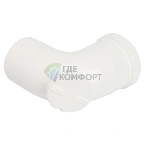 Элемент дымохода конденсационного Stout угол 87 гр. с инспекцией DN80 м/п PP-FE SCA-8080-010090 - фото 2