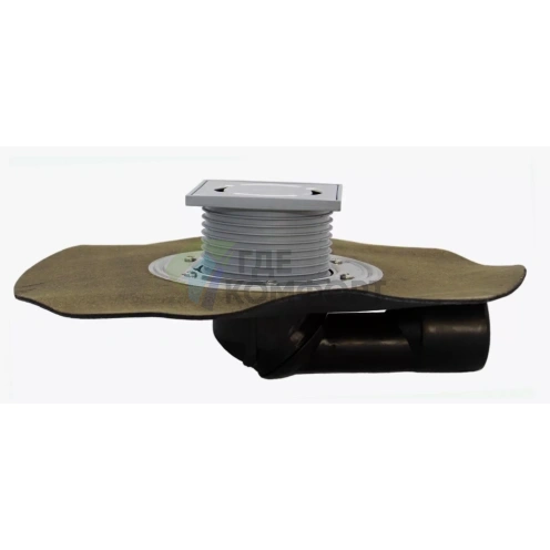 Трап HL80H с решеткой 115x115 мм-гидроизоляционным полотном-незамерзающим затвором и выпуском в виде поворотного шарнира от 0° до 90° - фото 1