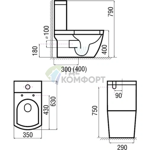 Унитаз-моноблок Arcus 050 White: Компактный и современный дизайн - фото 2