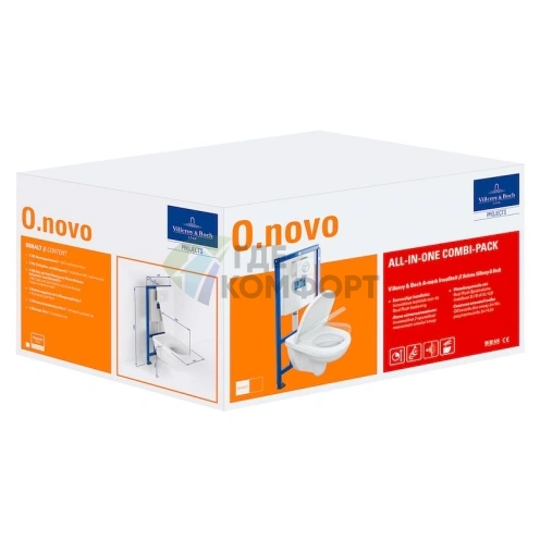 Комплект инсталляции Villeroy & Boch O Novo 5660 D1 01 с белой кнопкой смыва - фото 6