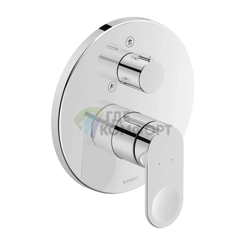 Смеситель для душа Duravit B.3 скрытого монтажа с переключателем потоков, хром (B34210012010) - фото 1