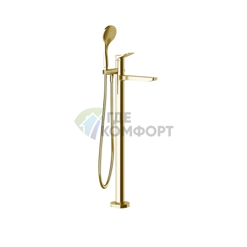 Напольный смеситель для ванны с душем GESSI Rilievo Gold Brushed (59131#087) - фото 1