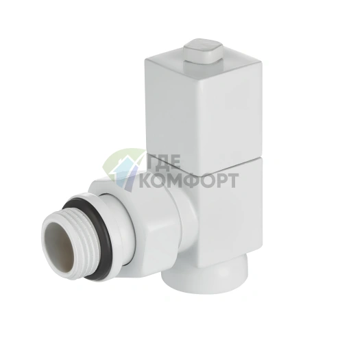 Набор дизайн-вентилей Royal Thermo CUBE 1/2 белый, RTE 56.0007, НС-1422577 - фото 3