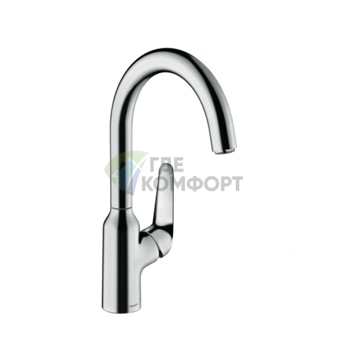 Кухонный смеситель Hansgrohe Focus M42 однорычажный с поворотным изливом, хром (71802000) - фото 1