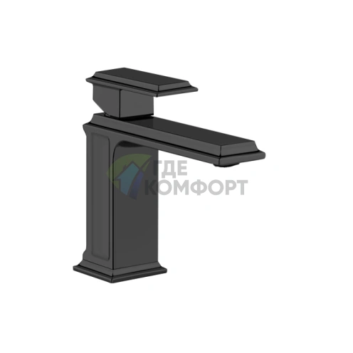Gessi Eleganza Смеситель для раковины на 1 отверстие без донного клапана в черном металлике (46002#706) - фото 1