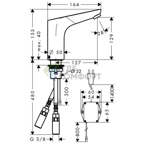 Электронный смеситель Hansgrohe Focus для раковины с регулировкой температуры (31173000) - фото 2