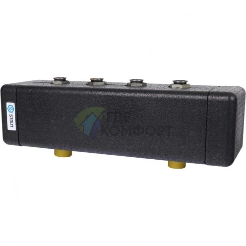 Коллектор распределительный стальной 2 отопительных контура с гидравлическим разделителем DN 20 STOUT - фото 4