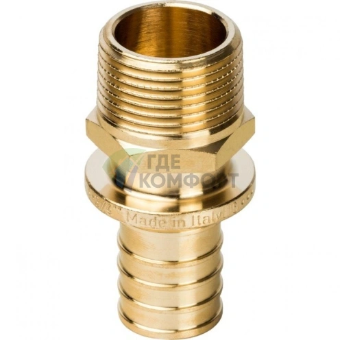 Переходник для труб из сшитого полиэтилена STOUT с наружной резьбой НР 25 x R 3/4 аксиальный - фото 10