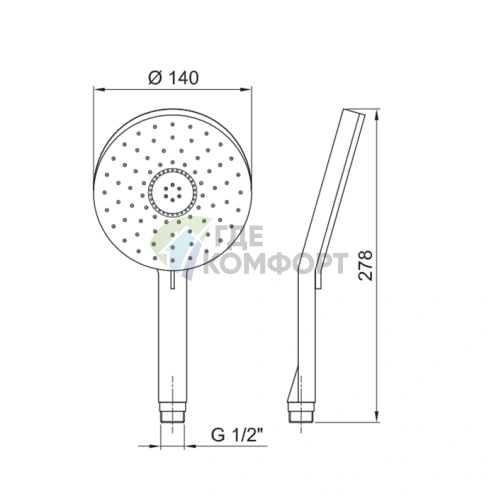 Ручной душ Fantini, хром (90 02 9890) - фото 2