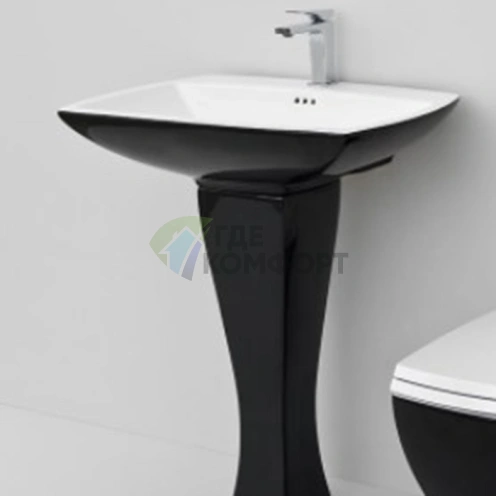 Раковина Artceram JAZZ с 1 отверстием, 60×48 см, черный (JZC003 03/ JZ18nero) - фото 1