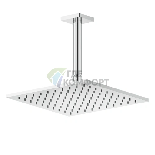 GESSI Rilievo Потолочная душевая головка 250x250 мм, хром (длина 105–1855 мм под заказ) (59159#031) - фото 1