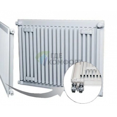 Стальной двухпанельный радиатор Axis Ventil 22 500 x 1600 с нижним подключением - фото 4