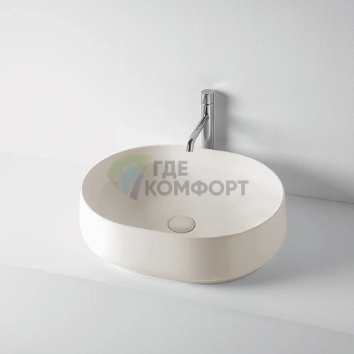 Раковина накладная KERASAN F10 56x44 см без отверстия под смеситель, серый матовый (460559) - фото 1