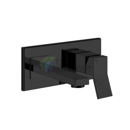 Gessi Rettangolo K: Встраиваемый смеситель для раковины с длиной излива до 300 мм в черном цвете (53084#299) - фото 1