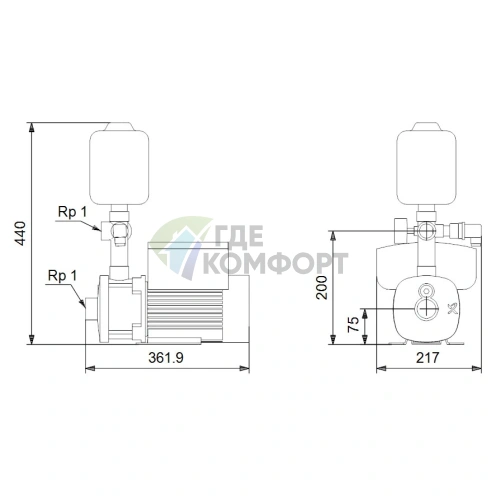 Насосная станция Grundfos CMBE 1-75 - фото 3