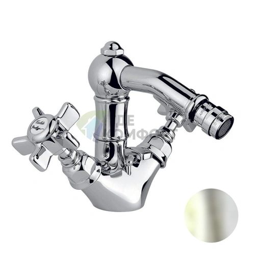 Смеситель для биде Nicolazzi Dames Anglaises с двумя ручками и донным клапаном, полированный никель (1434NS18) - фото 1