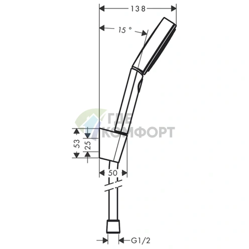 Душевой набор HANSGROHE PULSIFY с держателем 105, 3jet Relaxation, матовый черный (24303670) - фото 2