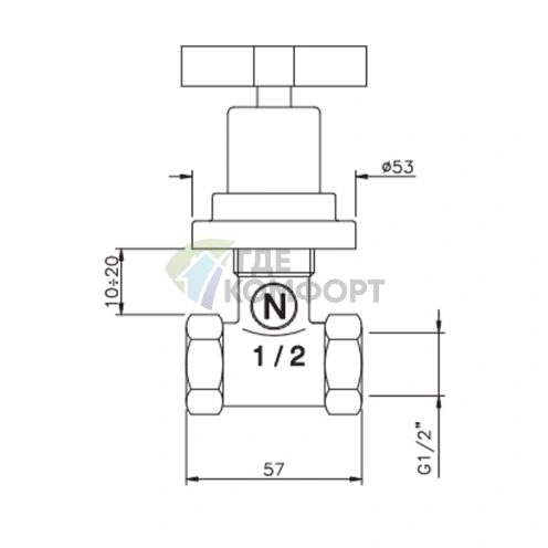 Запорный вентиль Nicolazzi M.Croce шаровой 1/2 с внутренней резьбой, хром (2212CR27) - фото 2