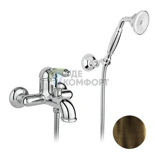 Элегантный смеситель Nicolazzi El Capitan для ванны с ручным душем в тёмной бронзе (3401DB75) - фото 1